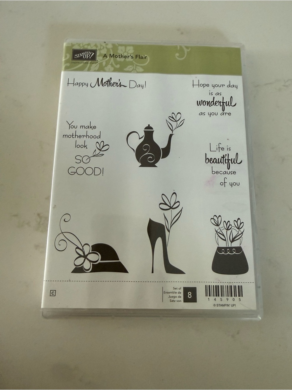 Stampin' Up! Black & Olive Floral Mother's Day Clear Stamp Set